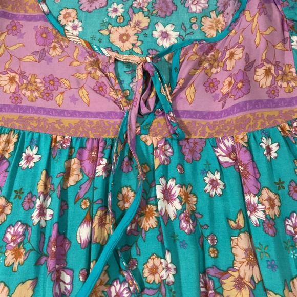 Umgee‎ USA Women's Sz M Dress Floral  A-Line Mini Bohemian Summer H79 - Picture 3 of 8